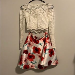 two piece prom dress